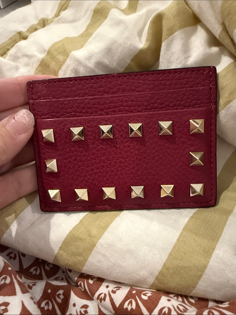 Valentino Garavani Rockstud leather card holder